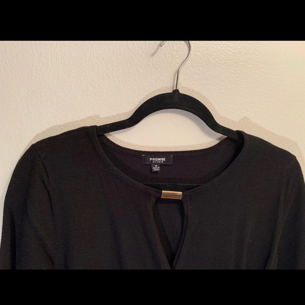 Premise Stretch Black Shirt with Gold Bar - Picture 5 of 7